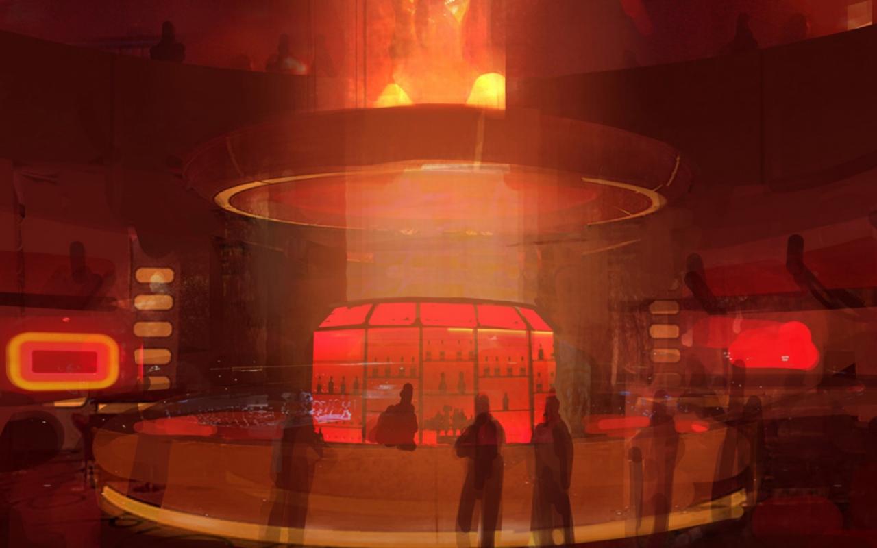 Красный бар из Mass Effect 1280x800