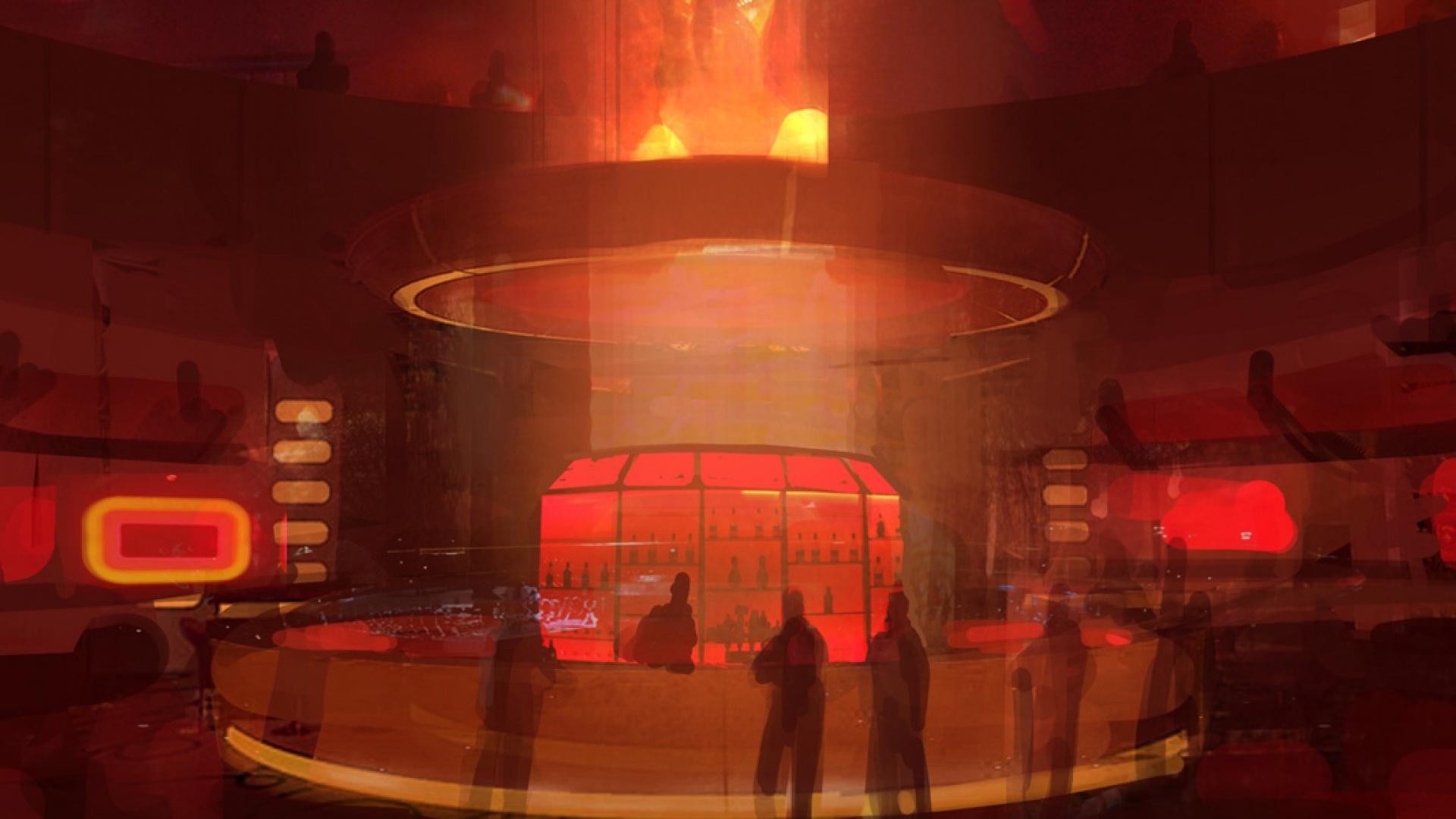 Красный бар из Mass Effect 1920x1080