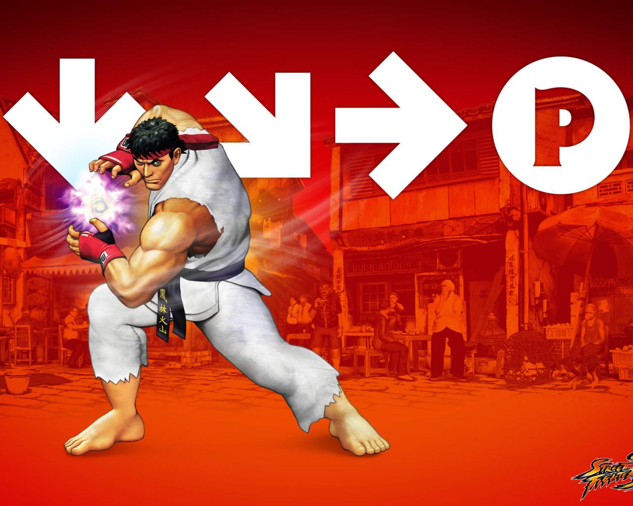 Комбо удар Street Fighter 1280x1024