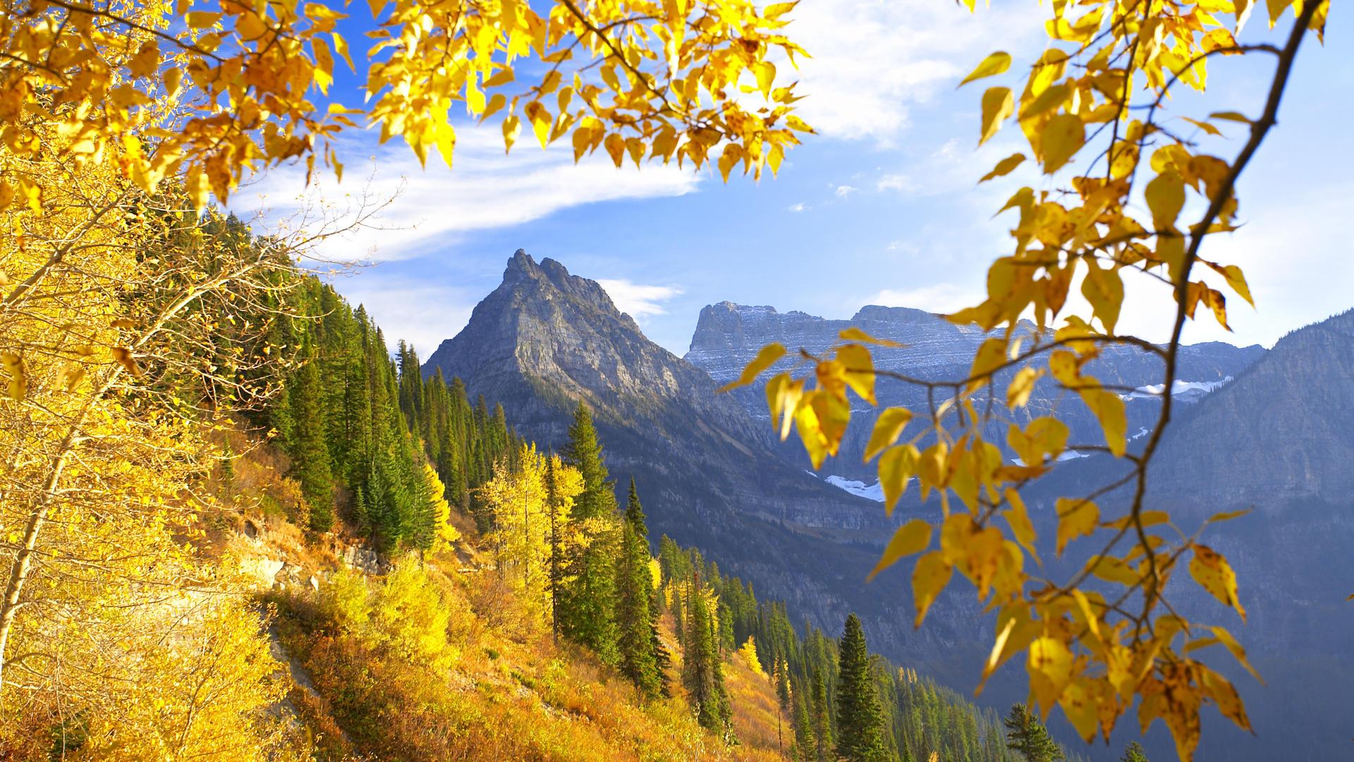 Монтана, горы, осень обои для рабочего стола, картинки, фото, 1920x1080.