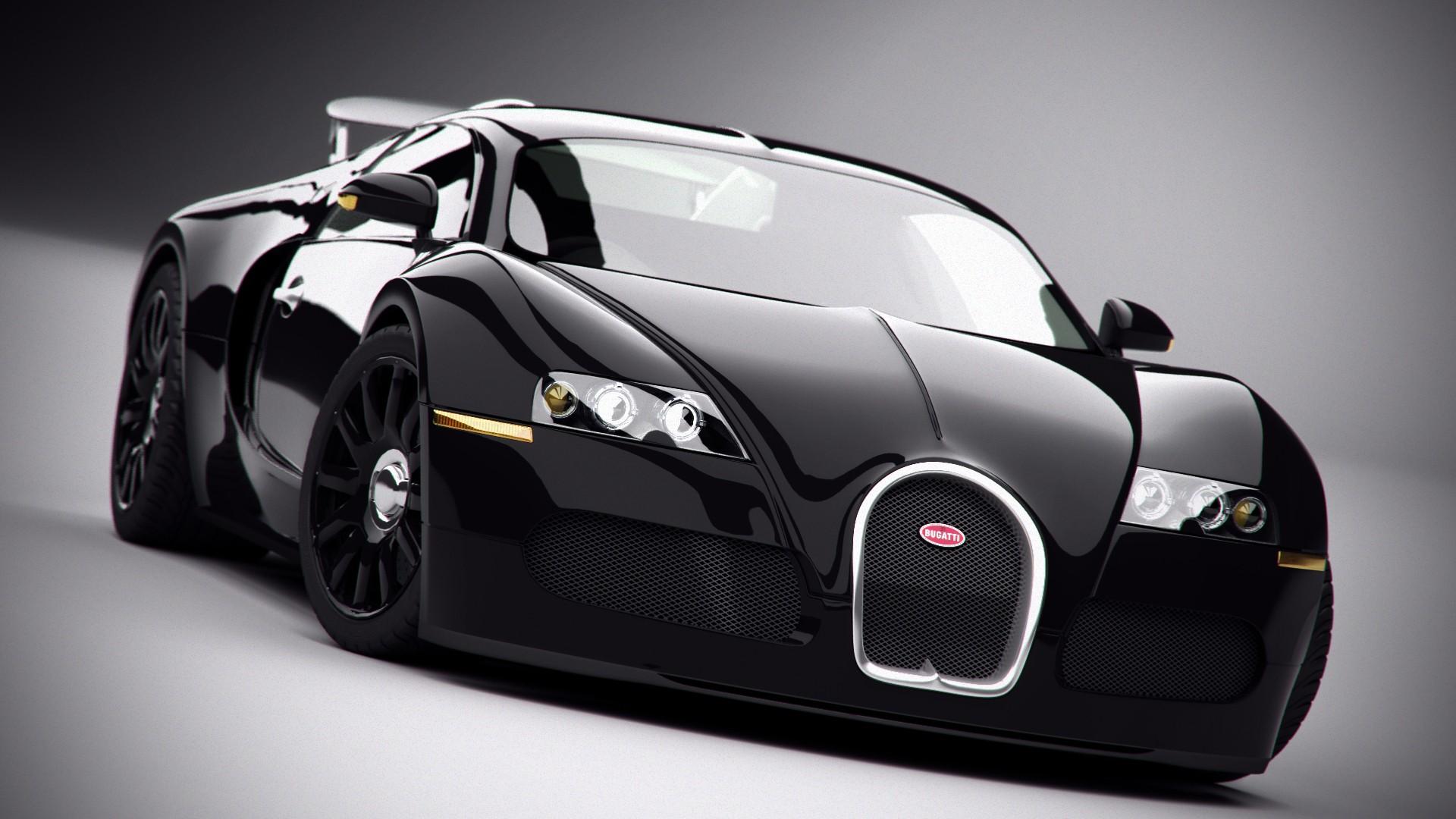 Bugatti Veyron supersport, черного автомобиля 1920x1080