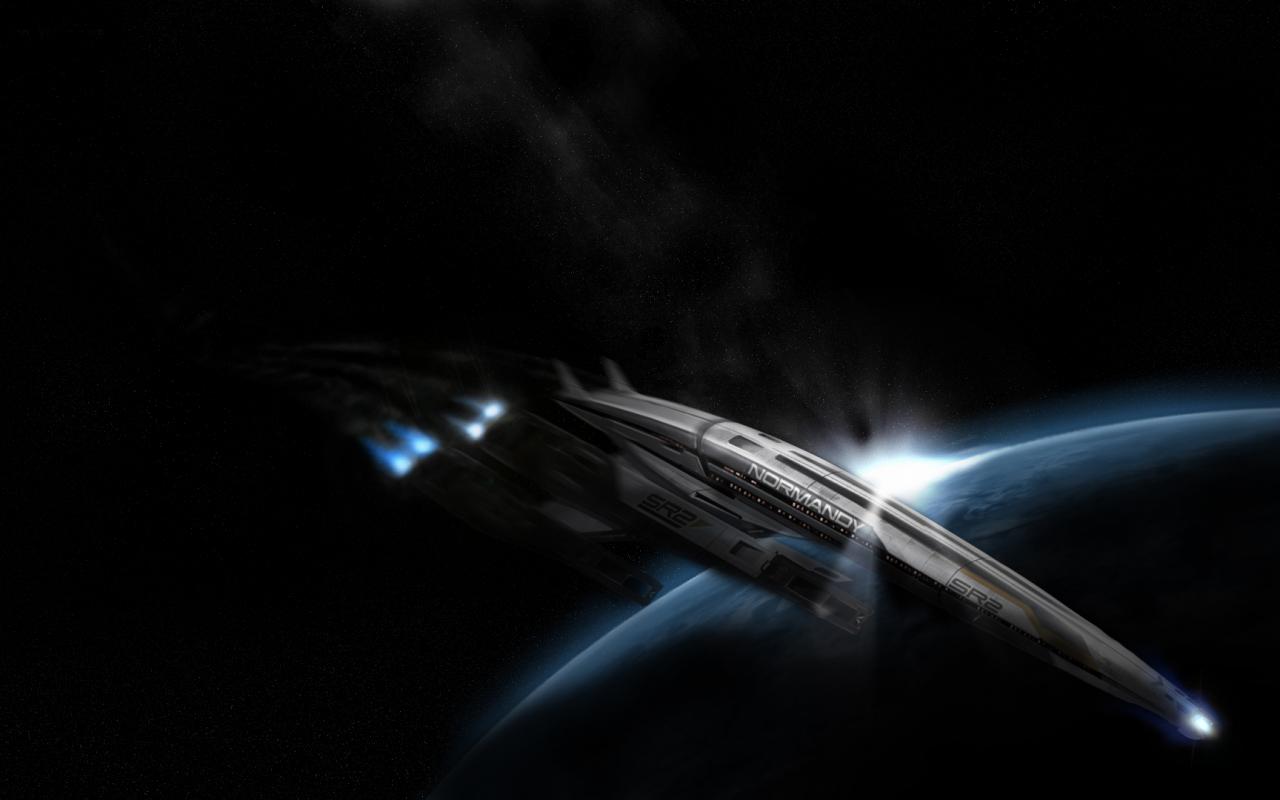Космический корабль Normandy SR2 из игры Mass Effect 2 1280x800