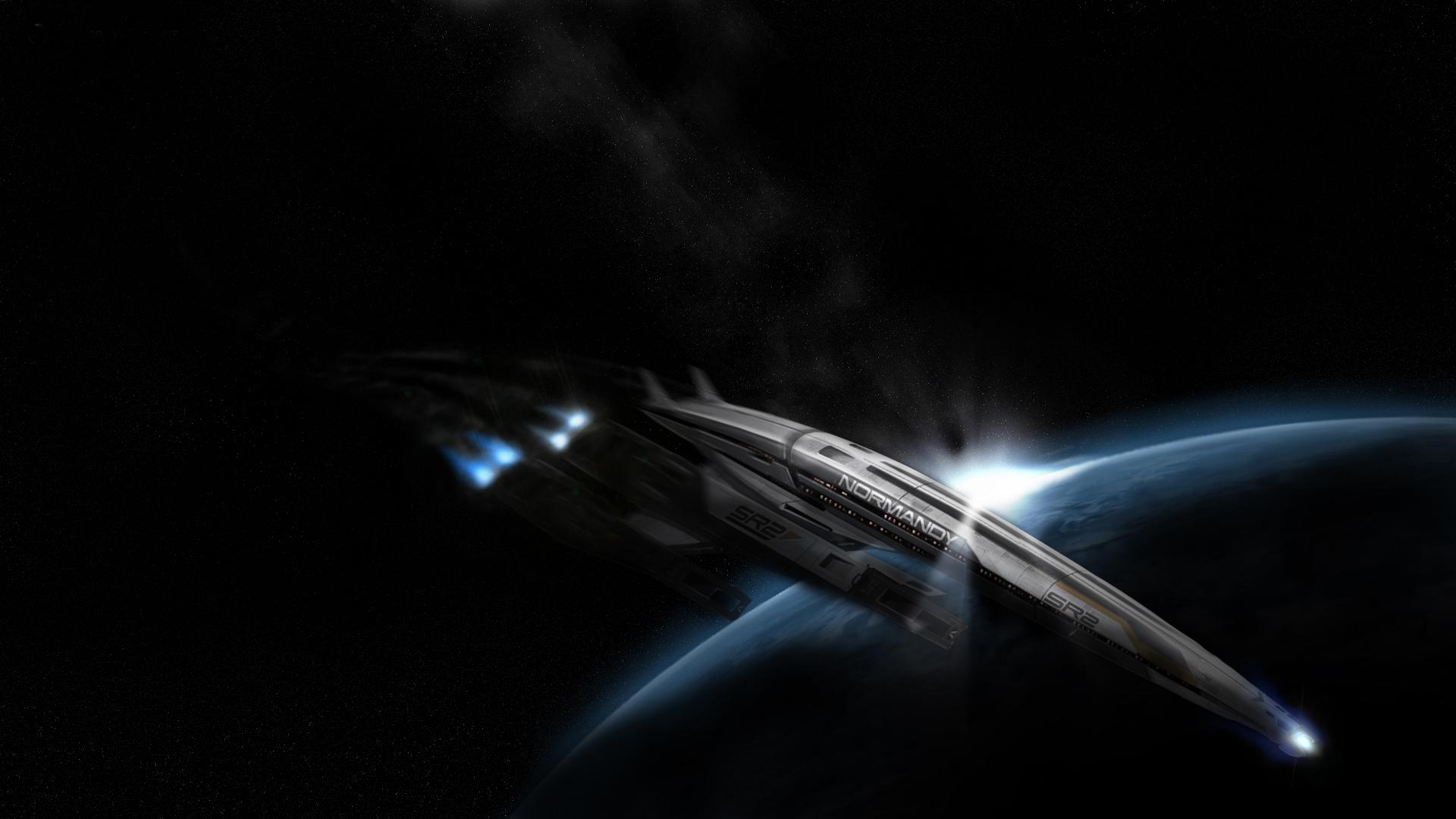 Космический корабль Normandy SR2 из игры Mass Effect 2 1920x1080
