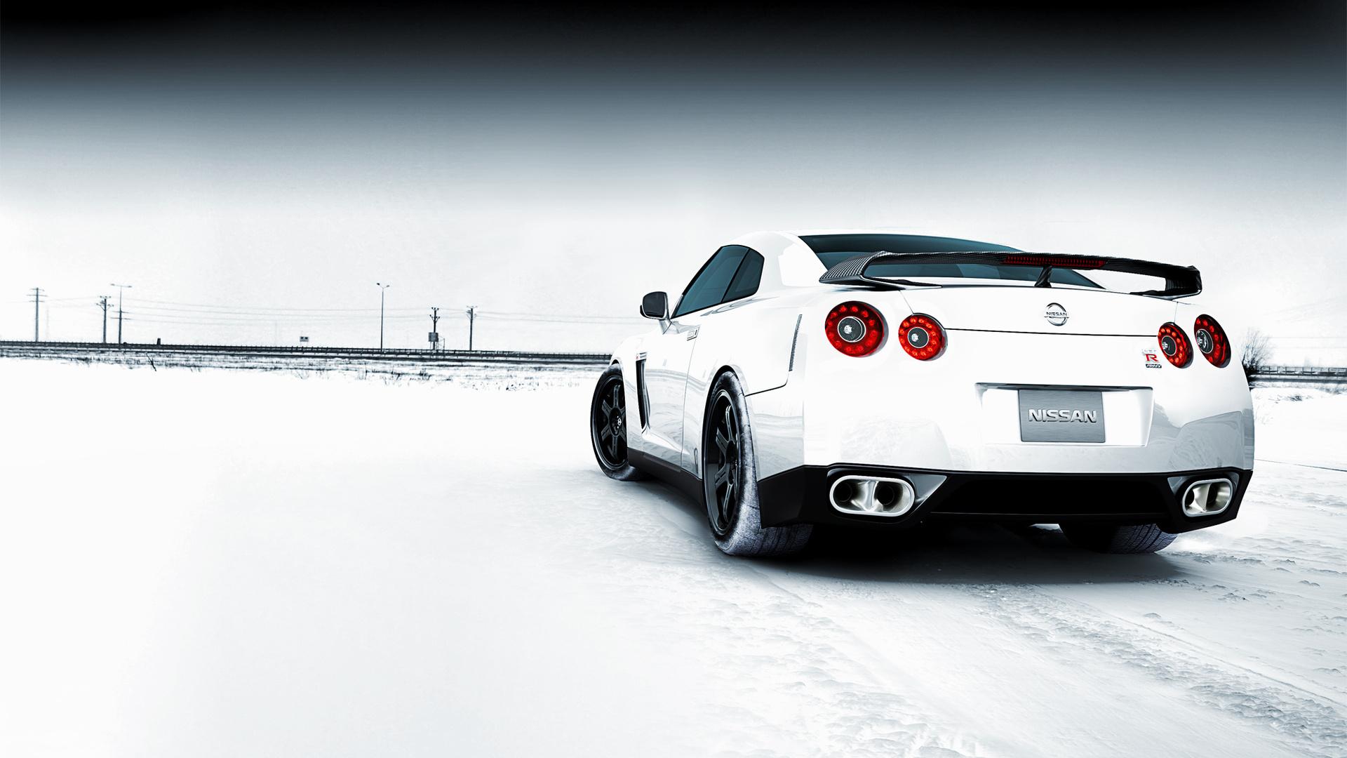 Nissan gtr snowy field, снег, зима, автомобили, машины, авто обои для  рабочего стола, картинки, фото, 1920x1080.