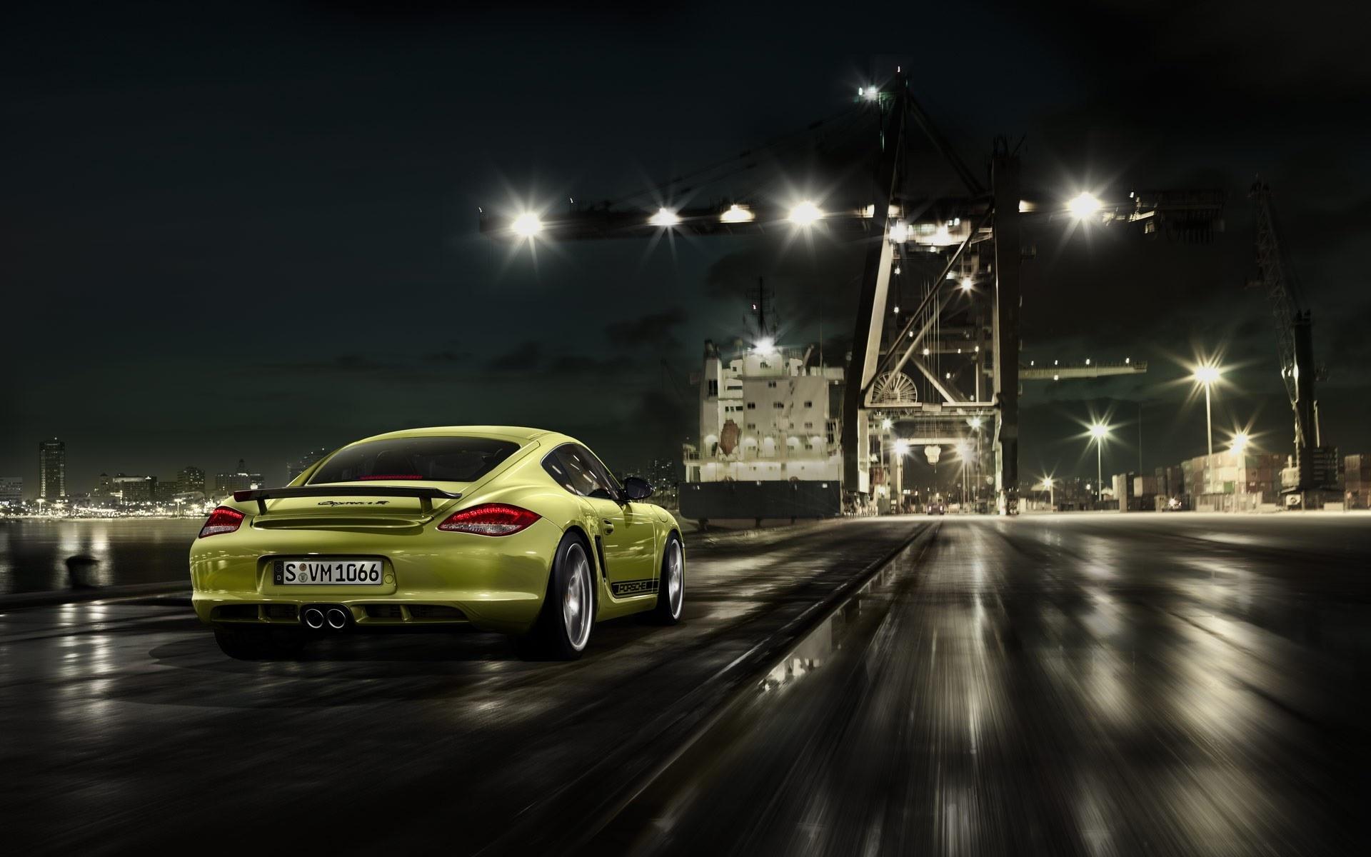 Porsche, вечер, огни, автомобили, машины, авто 1920x1200