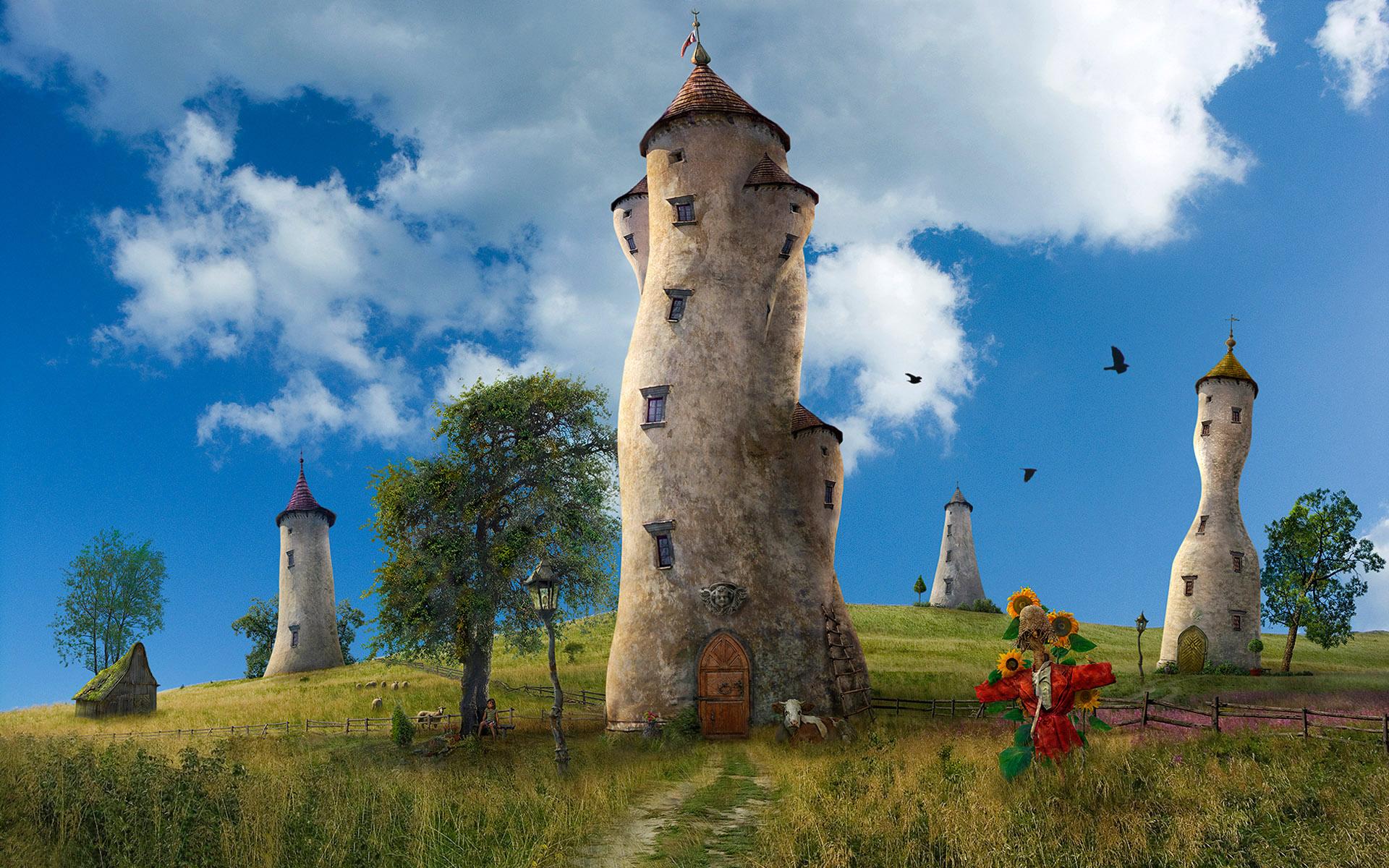 Сказочный город обои для рабочего стола, картинки, фото, 1920x1200.