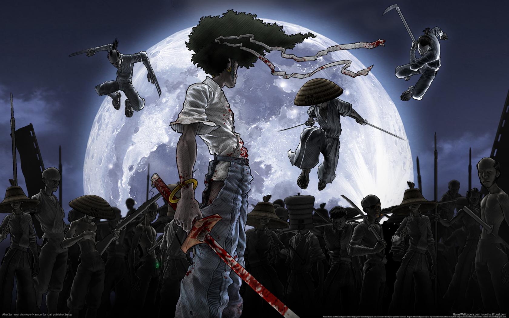 Зарисовка на тему игры Afro Samurai обои для рабочего стола, картинки,  фото, 1680x1050.