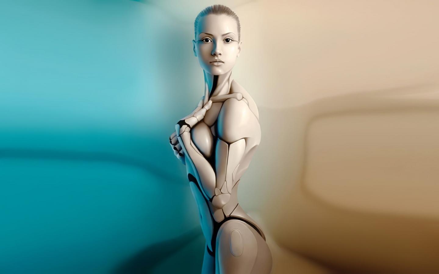 Девушка робот 1440x900
