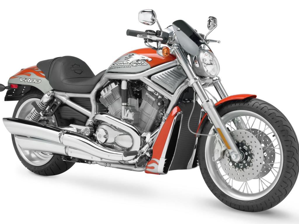 Оранжевый Harley Davidson 1024x768