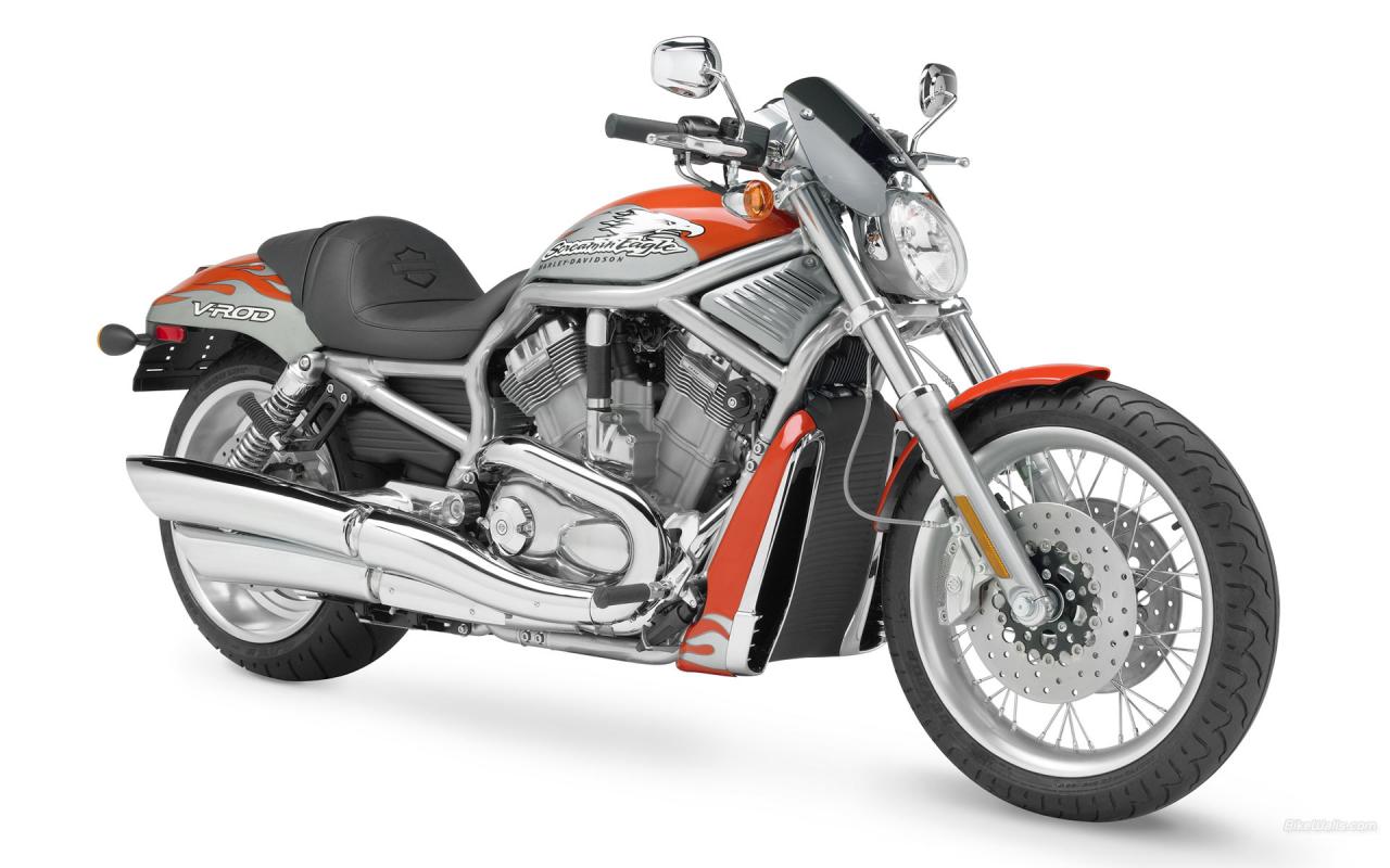 Оранжевый Harley Davidson 1280x800