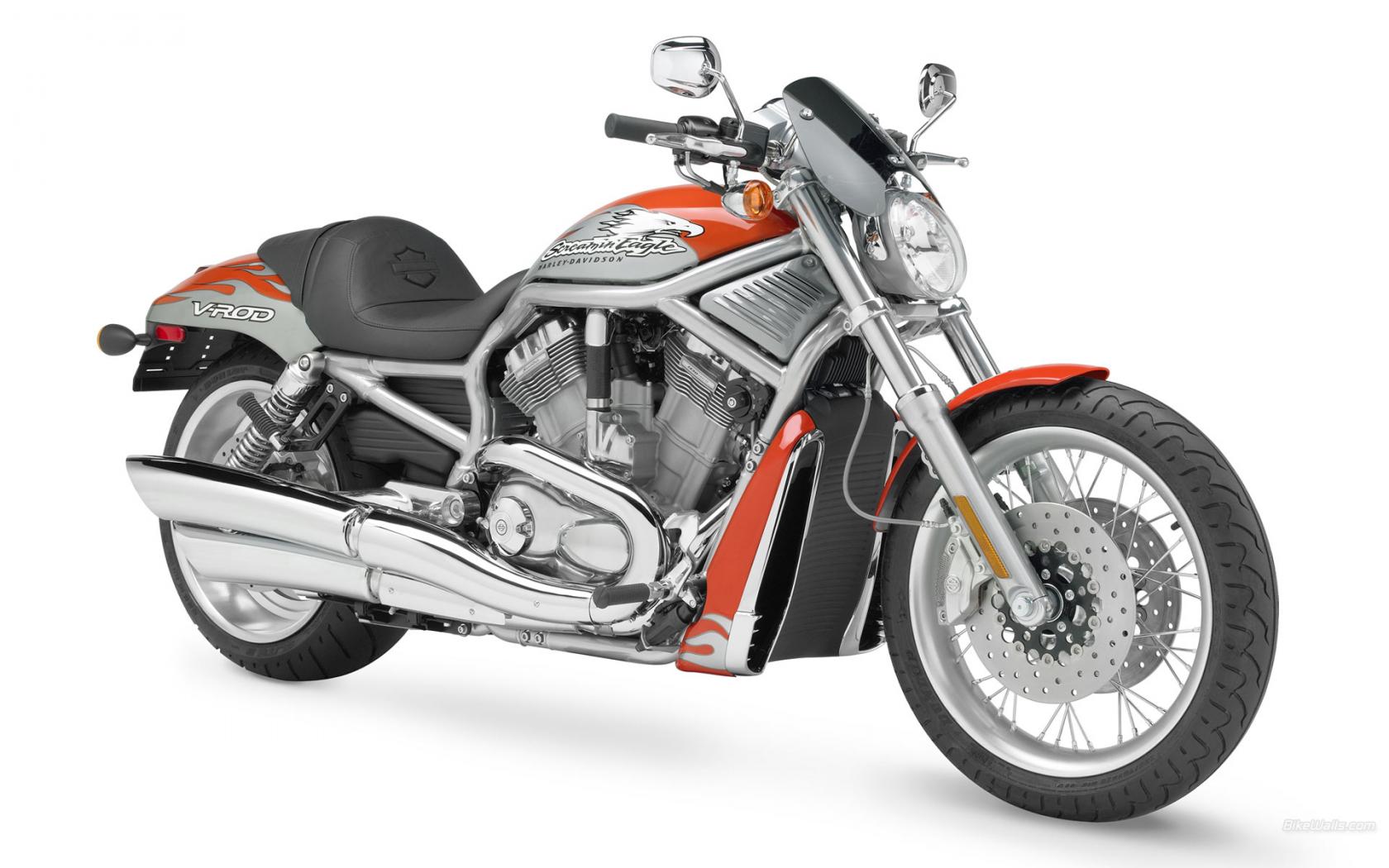 Оранжевый Harley Davidson 1680x1050