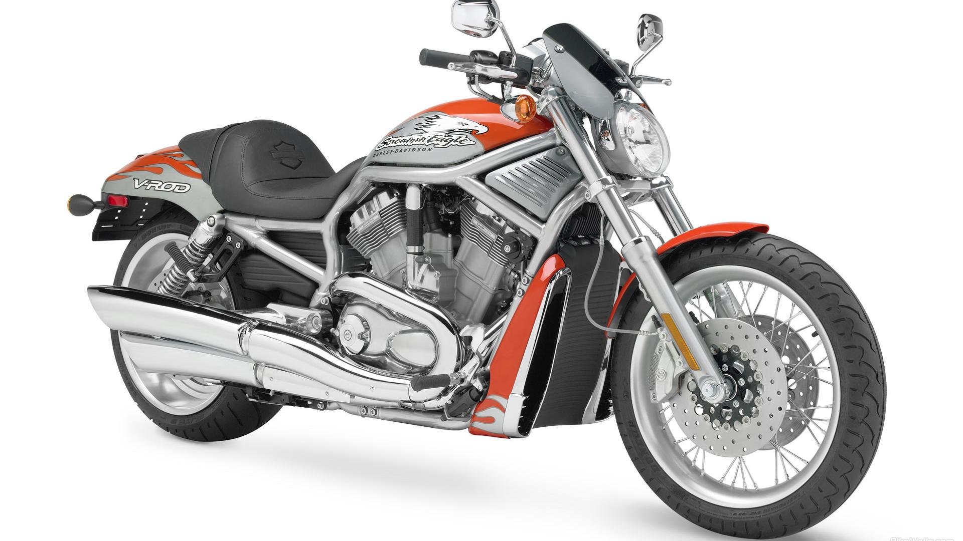 Оранжевый Harley Davidson 1920x1080