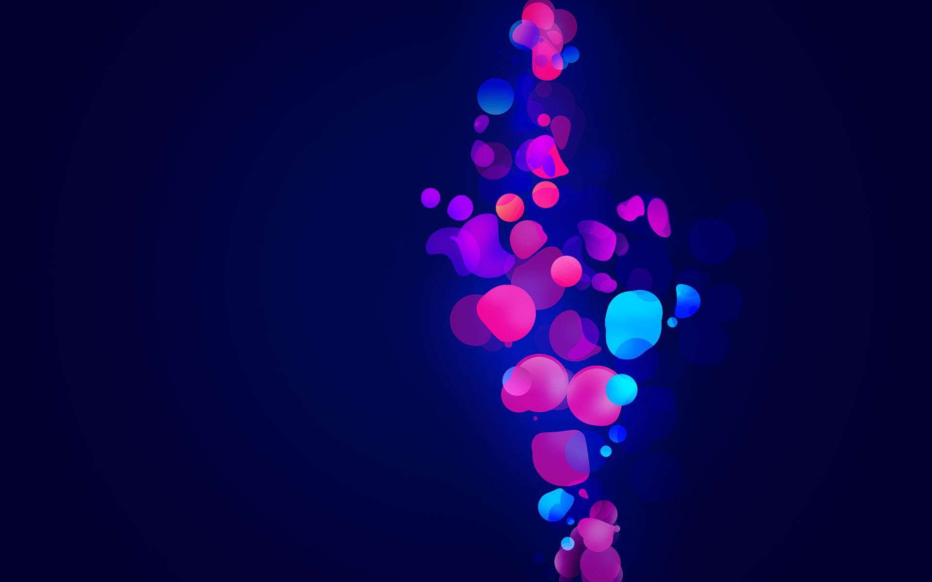 Абстракция, синий, фон, яркие, пузыри 1920x1200