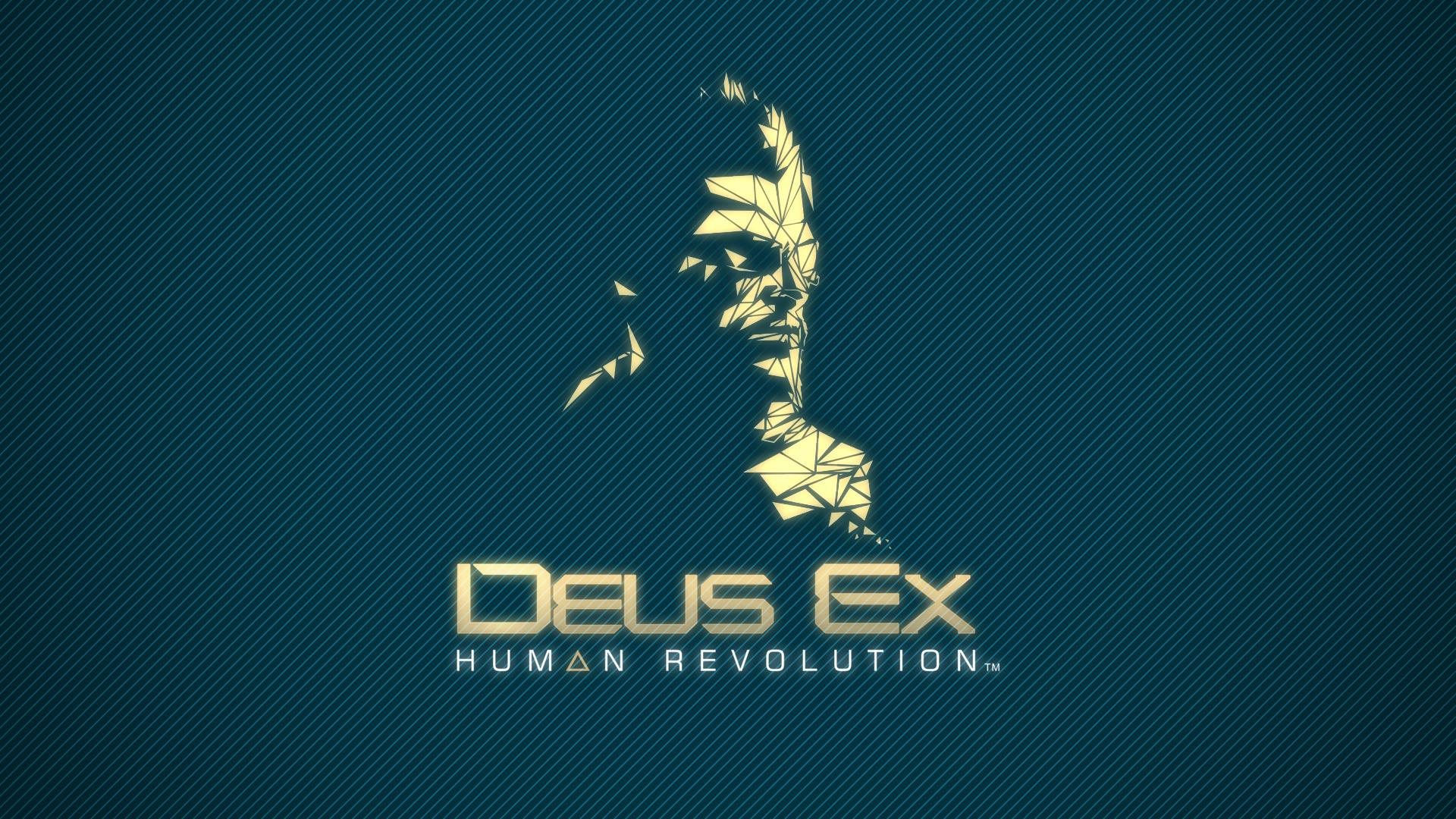Deus ex, human revolution, фан-арт, адам дженсен, логотип 1920x1080