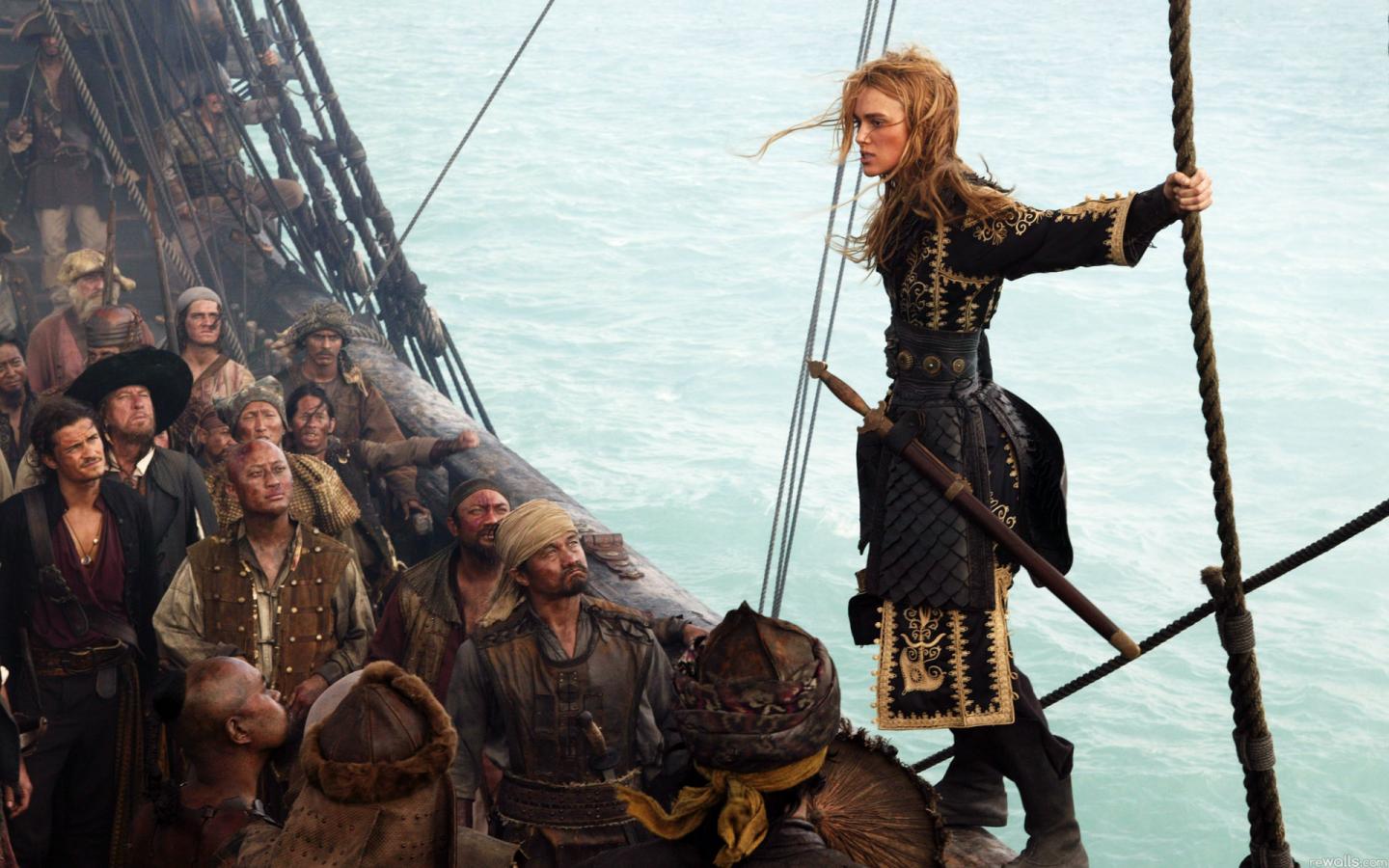 Элизабет, море, пираты, корабль, ы 1440x900