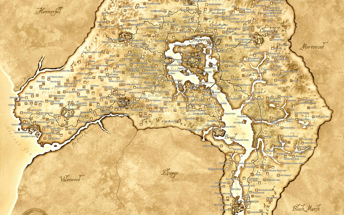 Карта, коричневый 1440x900