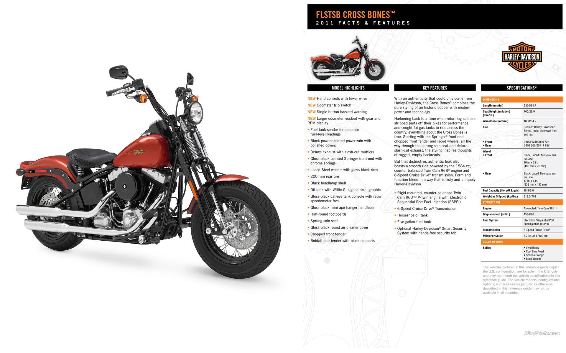 Harley-Davidson, Softail, FLSTSB Cross Bones, FLSTSB Cross Bones 2011, мото, мотоциклы, moto, motorc 1920x1200